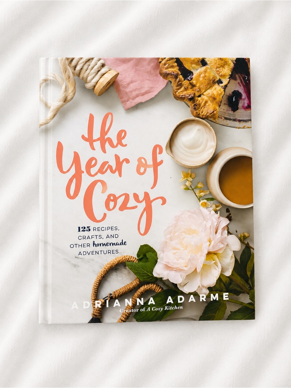 The Year of Cozy by Adrianna Adarme - White & Pink Hardcover Book